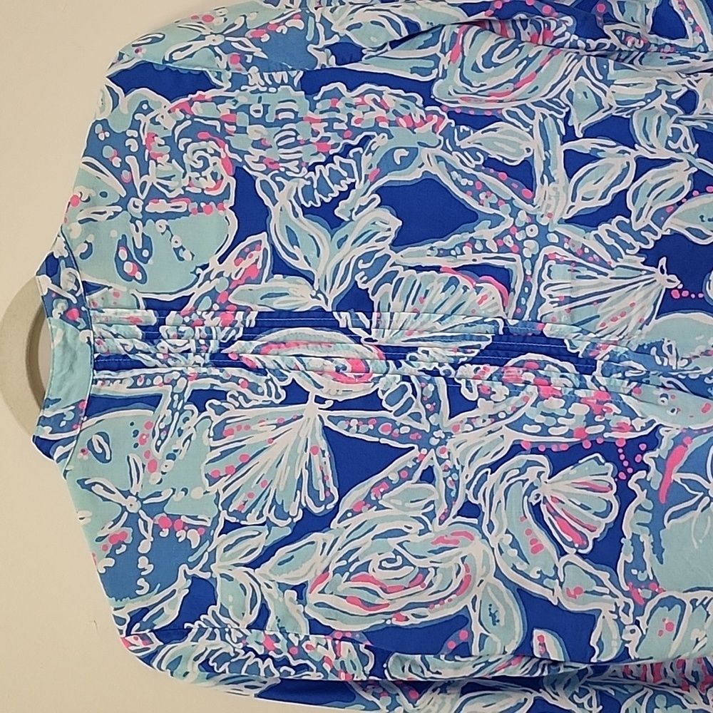 Lilly Pulitzer Preppy Dylan Tunic multi palm beach pop over blouse Size Medium - Picture 9 of 16